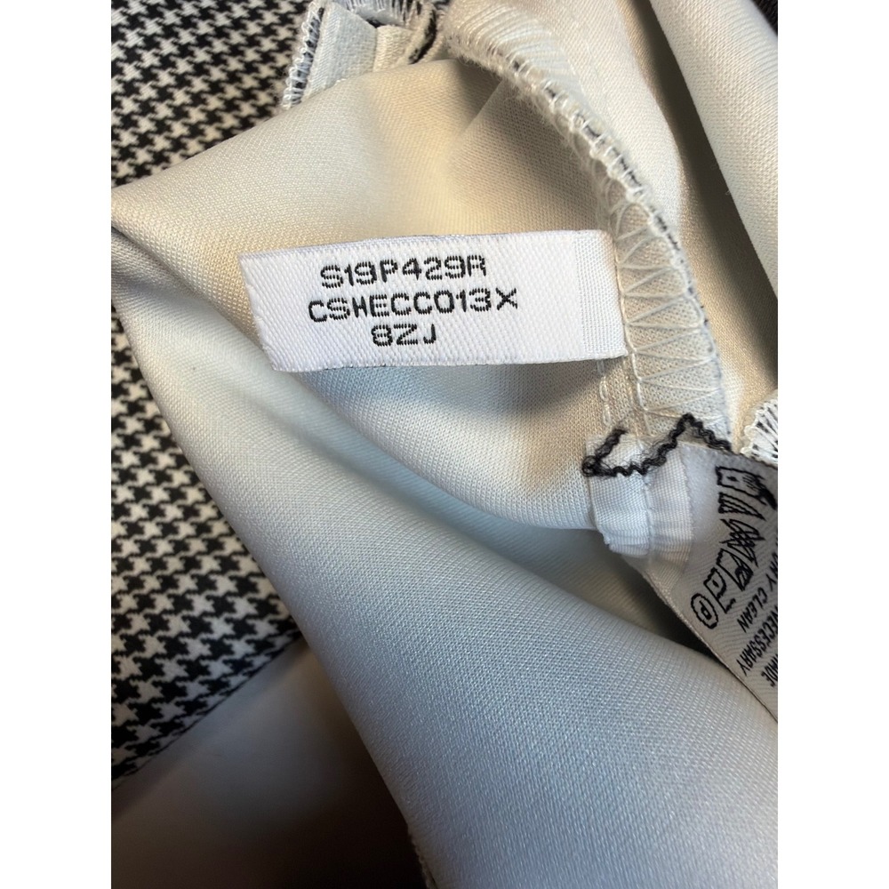 Calvin Klein Houndstooth Pull On Dress Pants Womens 6 Black White S19P429R - Picture 7 of 11